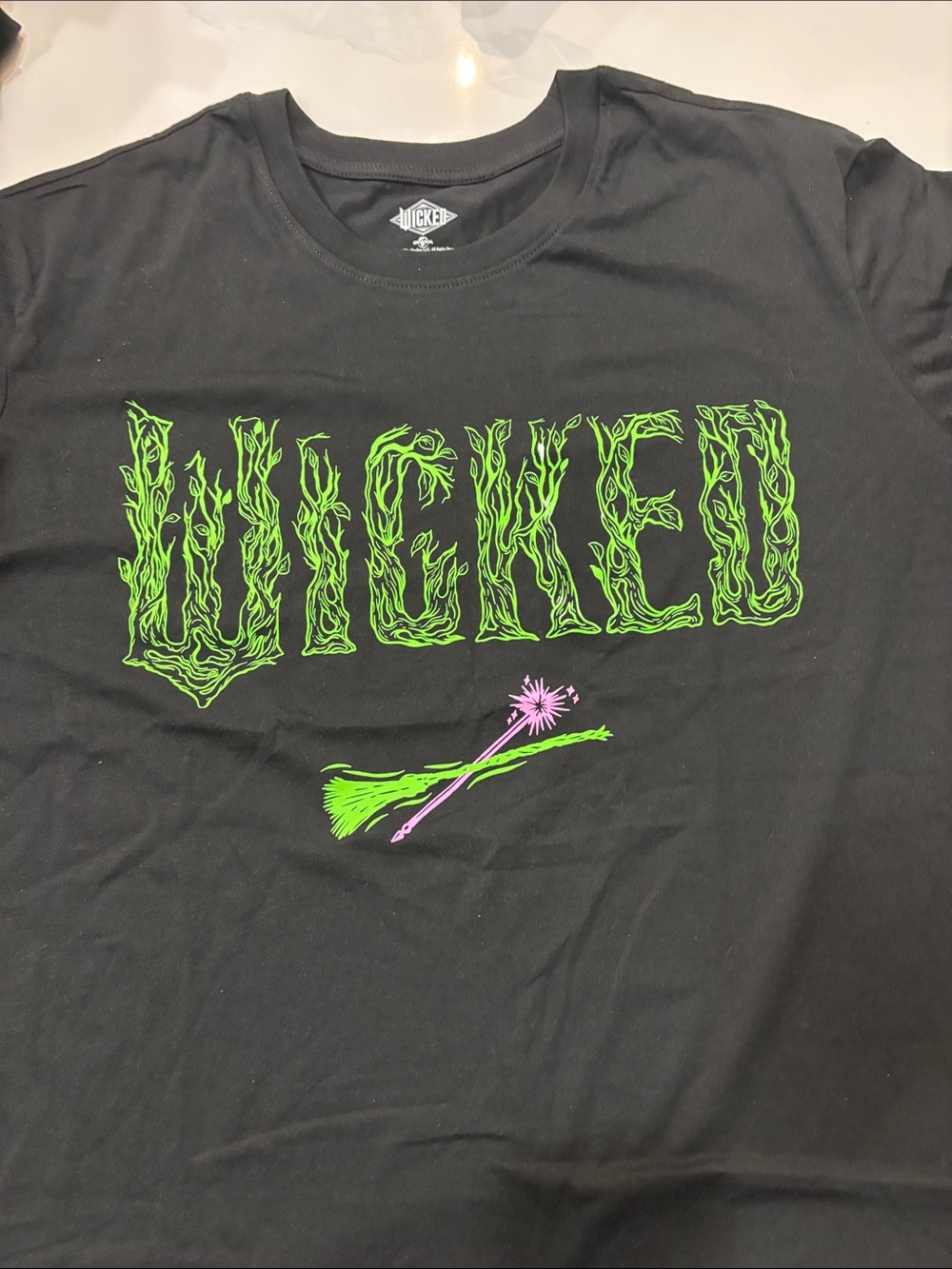 Wicked Graphic Short Sleeve Tee - Black with Neon Green & Pink